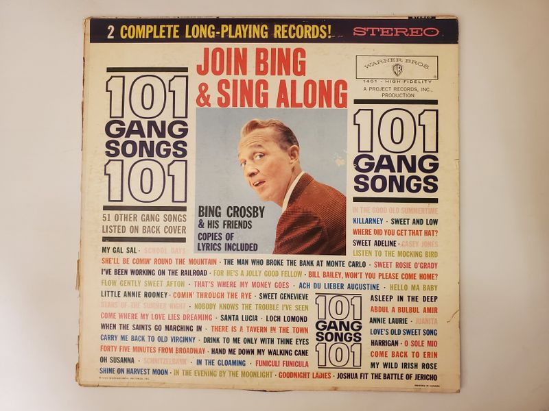 Bing Crosby & His Friends Join Bing & Sing Along: 101 Gang Songs vinyl record